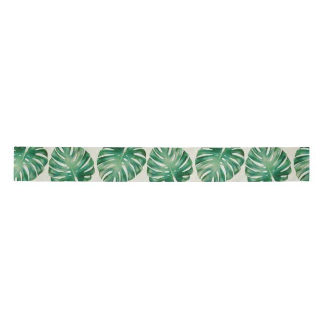 Monstera-Blätter Satinband (Vorderseite)