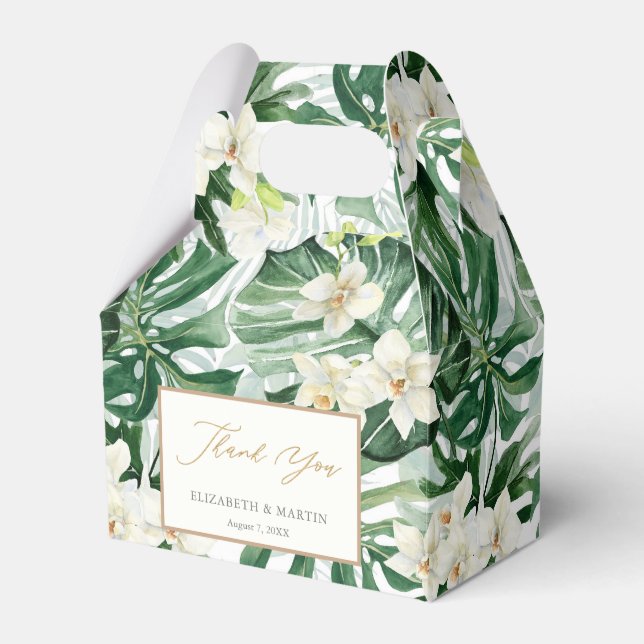 Monstera Blätter Tropischer Polterabend Geschenkschachtel (Vorderseite)