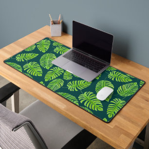 Monstera-Blätter, tropisches Aquarellmuster Schreibtischunterlage