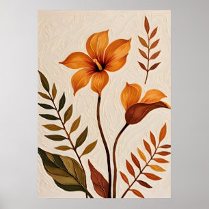 Monstera-Blätter und wilde Farne Poster