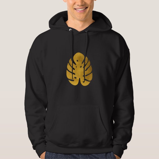 Monstera Botanical Leaf Leaves Boho Hoodie (Vorderseite)