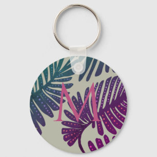 Monstera Button Schlüsselanhänger