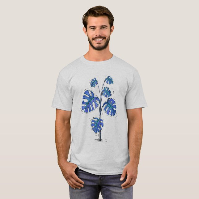 Monstera deliciosa blue version T-Shirt (Vorne ganz)