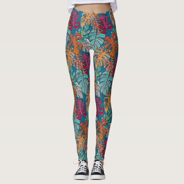 Monstera deliciosa leggings (Vorderseite)
