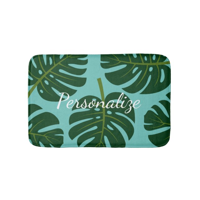 Monstera Deliciosa Palmblätterblütenmatte Badematte (Vorderseite)