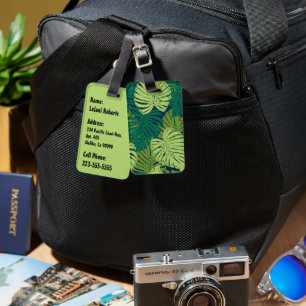 Monstera Dschungel Hawaiianische Tropenblätter - G Gepäckanhänger