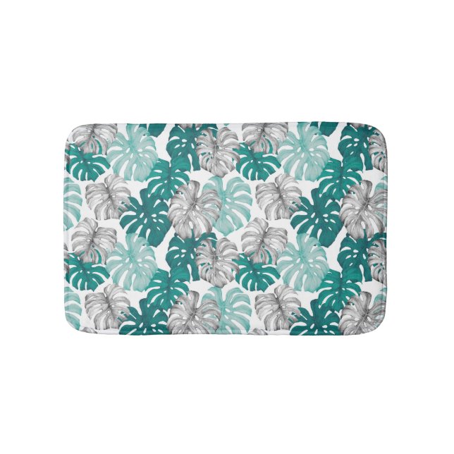 Monstera Duo Tone: Minimale Tropen Badematte (Vorderseite)