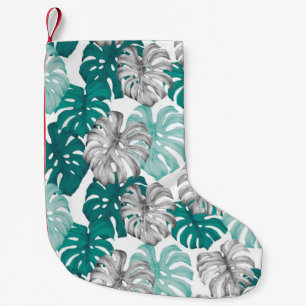 Monstera Duo Tone: Minimale Tropen Kleiner Weihnachtsstrumpf
