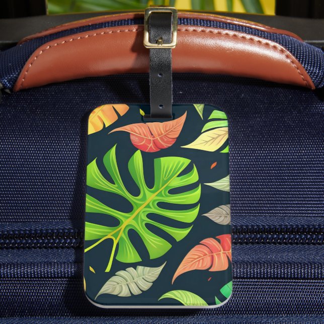 Monstera Fall Gepäckanhänger (Vorderseite Insitu 2)