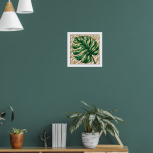 Monstera-Fenster Poster