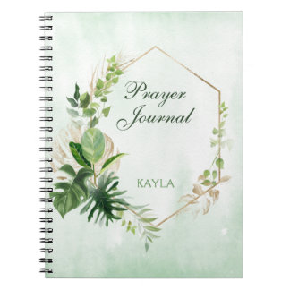 Monstera Feuille Gold Frame Nom Prayer Journal