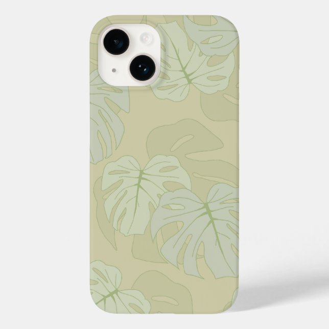 Monstera foliage in weichem Grün Case-Mate iPhone 14 Hülle (Rückseite)