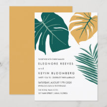 Monstera | Gelb | Tropische Blätter Hochzeit