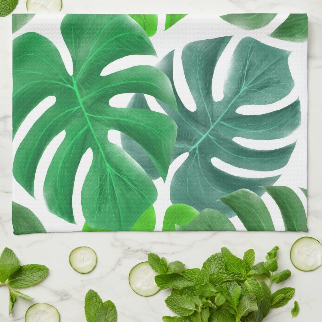 Monstera Geschirrtuch (Gefaltet)