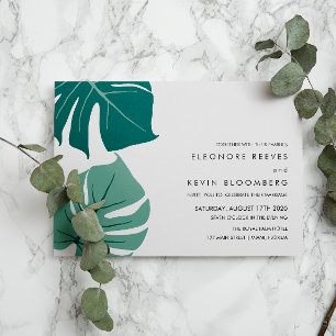 Monstera   Grün   Philodendron Blätter Wedding Einladung
