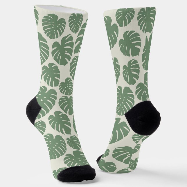 Monstera - grün socken (Gewinkelt)