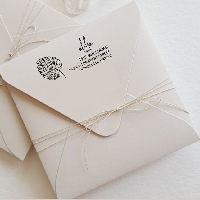 Monstera Hawaii Rücksendeadresse Briefmarke Permastempel (Von Creator hochgeladen)