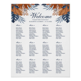Monstera Hochzeitskarte für die Blue Midnight Poster