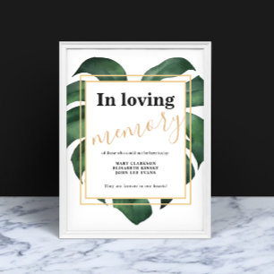 Monstera In Love Memory Hochzeitszeichen Poster