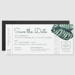 Monstera Leaf Boarding Pass Magnet Enregistrer la 