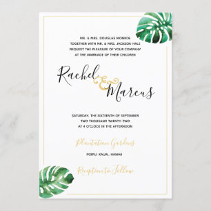 Monstera Leaf Einladung zur Hochzeit