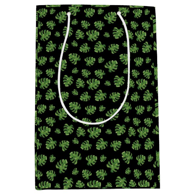 Monstera Leaf Gift Bag Mittlere Geschenktüte (Vorderseite)