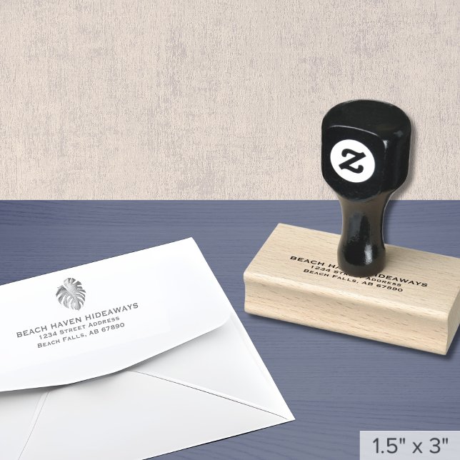 Monstera Leaf Rücksendeadresse Briefmarke Gummistempel (Von Creator hochgeladen)