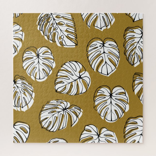 Monstera Leaf, Textil Nahtlos Muster. (Vertikal)