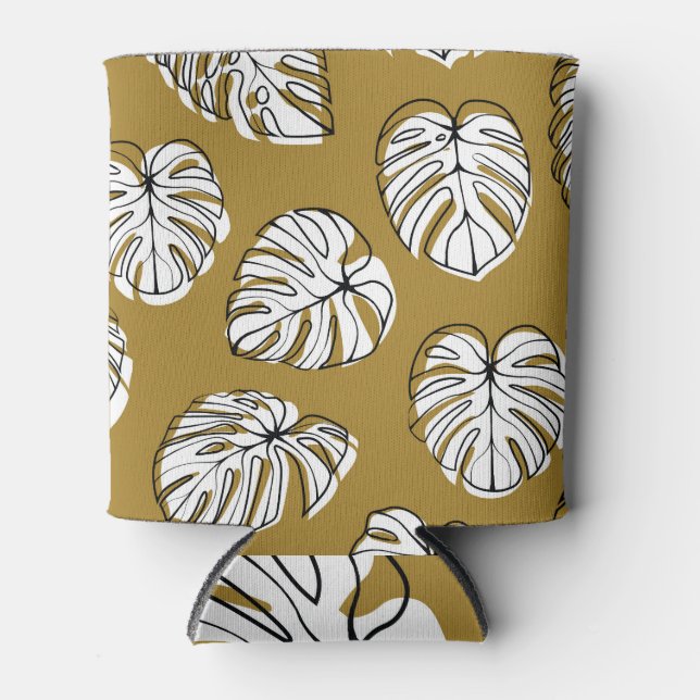 Monstera Leaf, Textil Nahtlos Muster. Dosenkühler (Vorderseite)