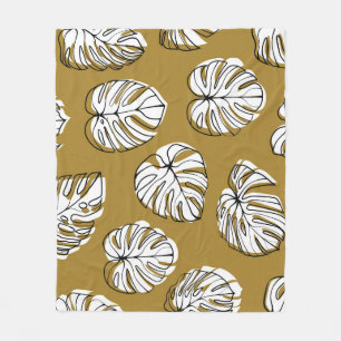 Monstera Leaf, Textil Nahtlos Muster. Fleecedecke
