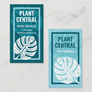 Monstera Leaf Tropical Florist Botanischer Shop Visitenkarte