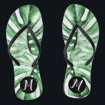 Monstera Leaf Tropical Monogram Flip Flops<br><div class="desc">Schöne tropische Monogramm Flip Flops sind ein stilvolles und funktionelles Dankeschön für Brautmädchen,  Party,  Lehrer,  Mütter und mehr. Benötigen Sie Hilfe bei der Personalisierung? Nachricht!</div>