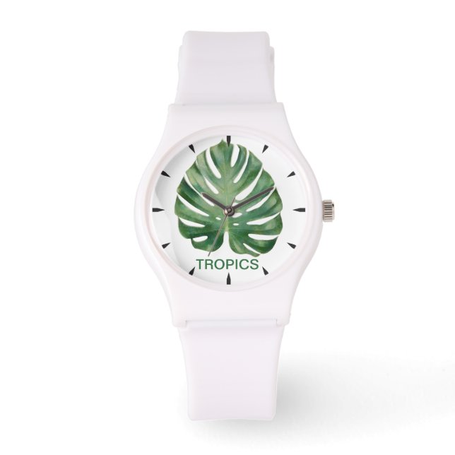 Monstera Leaf Tropics Armbanduhr (Vorderseite)