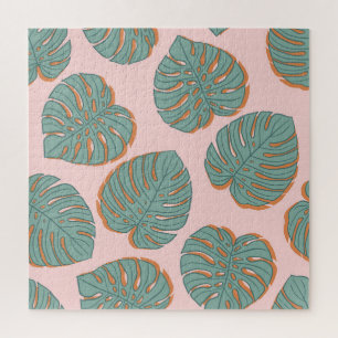 Monstera Leaf: Tropisches Vintages Muster
