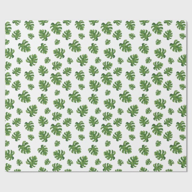 Monstera Leaf Wrapping Paper Geschenkpapier (Flach)