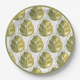 Monstera Leaves – Green Pappteller