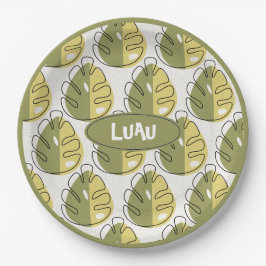 Monstera Leaves – Green Pappteller