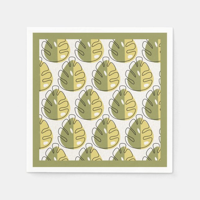 Monstera Leaves – Green Serviette (Vorderseite)