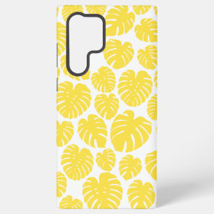Monstera - Lemon Gelb und Weiß Samsung Galaxy Hülle