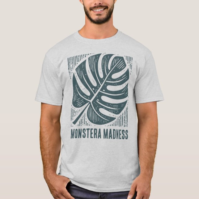 Monstera Madness House Pflanze T-Shirt (Vorderseite)