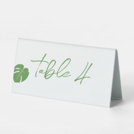 Monstera Mini ・ Moderne Tischnummer ・ Leaf Green Tischaufsteller