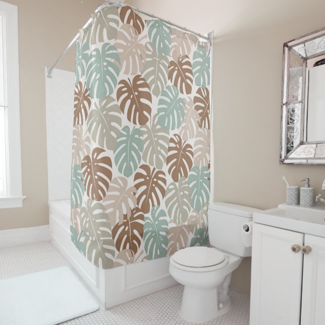 Monstera modern hawaii Boho-Stil Duschvorhang (Beispiel)