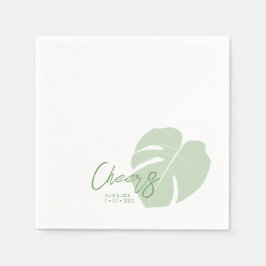 Monstera ・ Moderne Tropische Hochzeit ・ Grüne Blät Serviette