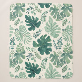 Monstera Mood - Tropisches Leaf Sherpadecke