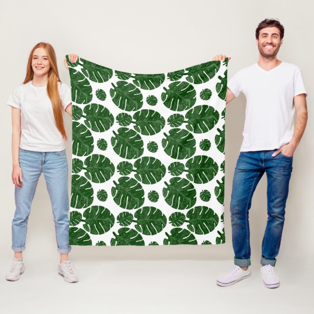 Monstera-Muster  Fleecedecke (Beispiel)