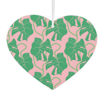 Monstera-Muster in Rosa und Grün