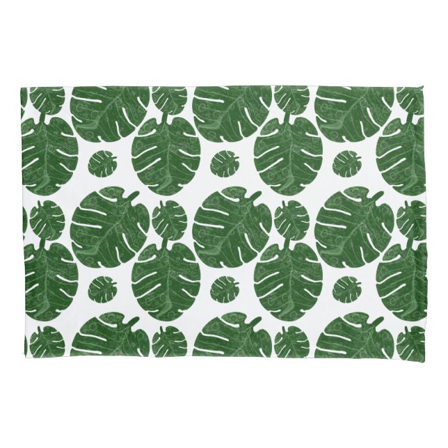 Monstera-Muster Kissenbezug (Vorderseite)