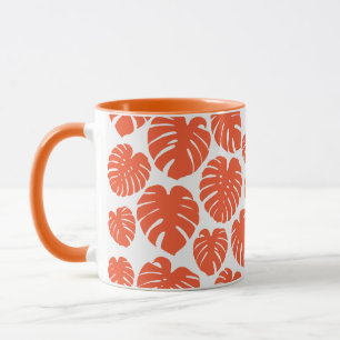 Monstera - Orange und Weiß Tasse