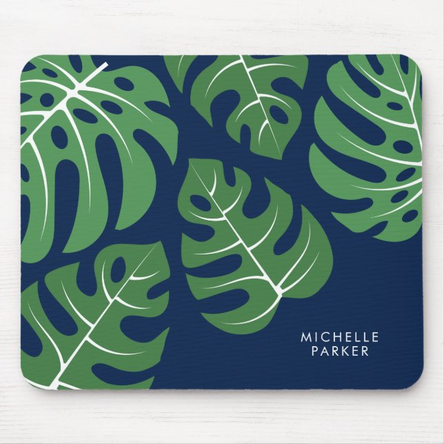 Monstera Palm Blätter Mousepad (Vorne)