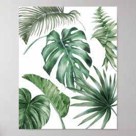 Monstera Palm Blätter Tropische Moderne Wasserwelt Poster